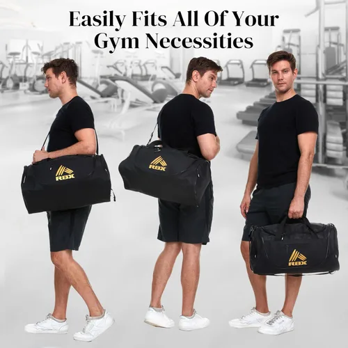 Vista 3 de RBX Bolsas de gimnasio para hombres, pequeña bolsa de gimnasio para mujeres con compartimento para zapatos, bolsa de lona para viajes, bolsa