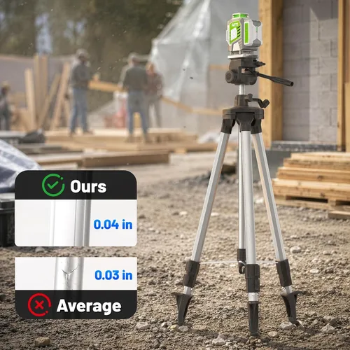 Vista 8 de Huepar Pro PT250 100-Inch Laser Level Tripod, 1/4"-20 & 5/8"-11 Mounts