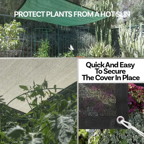 Vista 4 de Alion Home Tela 40% de protección solar con ojales, red de jardín, cubierta de sombra para plantas de jardín y patio, color negro (6 x 4 pies)