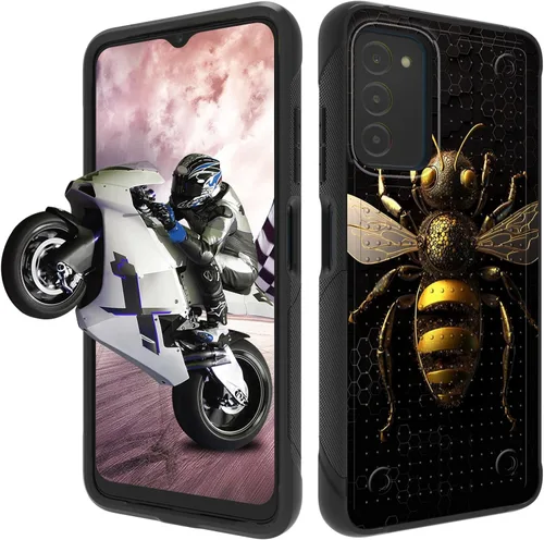 Vista 27 de Funda protectora resistente de doble capa para Samsung A14 5G (parte trasera con textura antideslizante), TPU suave a prueba de golpes, para Samsung