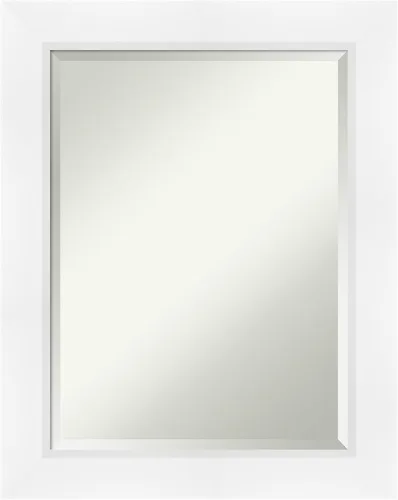 Vista 53 de Amanti Art - Espejo de baño blanco para sobre lavabo, espejo de tocador rectangular blanco de 35x45 para gabinete, marco moderno extragrande, se