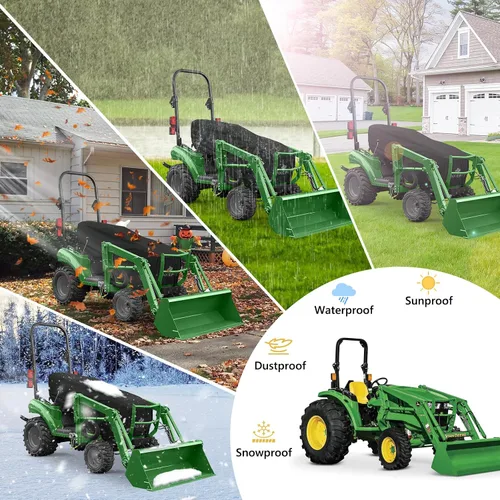 Vista 7 de AKEfit Cubierta de Tractor, Cubiertas de Tractor Impermeables de Servicio Pesado, 420D Oxford Impermeable, A Prueba de Polvo, Protección UV Cubierta