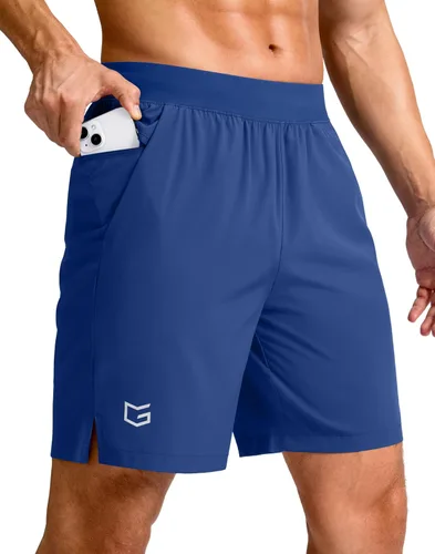 Vista 32 de G Gradual Pantalones cortos deportivos para correr para hombre de 7/5/9 pulgadas, bolsillo con cremallera, ligeros, para entrenamiento, gimnasio