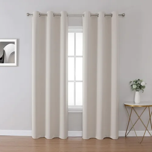 Vista 23 de Inherent Fire Retardant Blackout Curtains, Grommet Top, NFPA 701 Certified Flame Resistant Drape, FR Window Curtains for Classroom, 2 Panels, Black