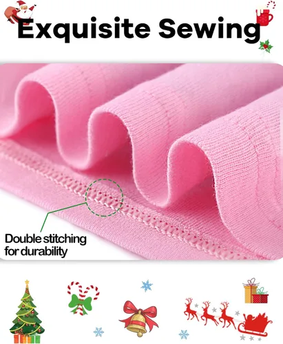 Vista 4 de DAUGHTER QUEEN Pijamas para niñas de 4 piezas, 100% algodón, talla 18 meses-12 años