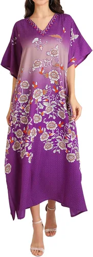 Vista 5 de Miss Lavish London Vestidos caftanes para mujer, S-3XL, caftanes de talla regular a grande