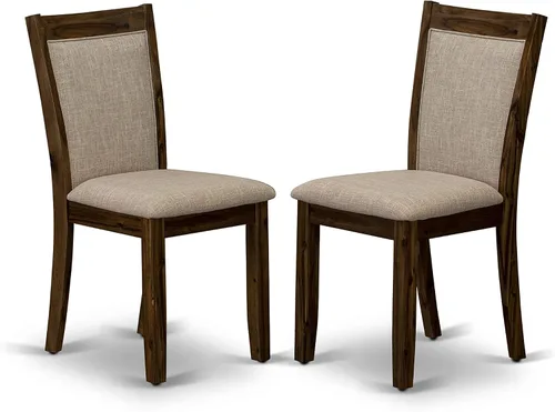 Vista 4 de East West Furniture F2MZ5-N04 - Juego de muebles de comedor de 5 piezas, incluye una mesa de comedor redonda con pedestal y 4 sillas tapizadas