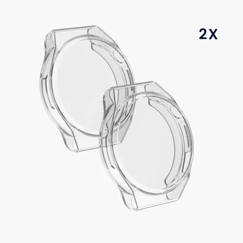 Vista 6 de kwmobile Funda compatible con Huawei Watch GT Runner Case - 2X TPU Silicone Fitness Tracker Cover - Transparente