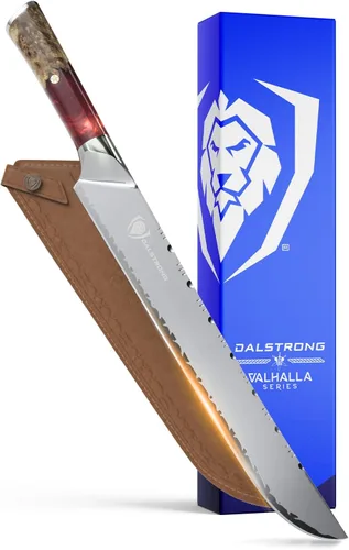 Vista 9 de Dalstrong Cuchillo para cortar - 12" - Serie Valhalla Ravenstone Negro con revestimiento de titanio - Acero Premium 9CR18MOV HC - Mango de Resina