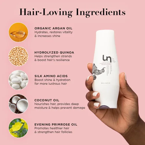 Vista 4 de Unwash Mascarilla hidratante para el cabello: mascarilla profesional de crema de hidratación de acondicionamiento profundo, color seguro, repara