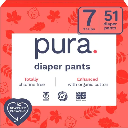Vista 21 de Pura Pantalones de pañales de 360° talla 4 (20-33 libras) 63 veces elásticos para la noche, protección contra fugas de 12 horas durante la noche
