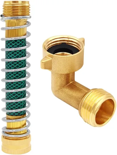 Vista 7 de Uenede Brass 3/4" GHT - Kit de conector de manguera de jardín con codo de 45 grados