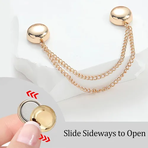 Vista 2 de FJW Clips de ropa multifuncionales: clips magnéticos para dobladillo para camisas y dobladillos ligeros, clip de estilo sin alfileres para bufanda