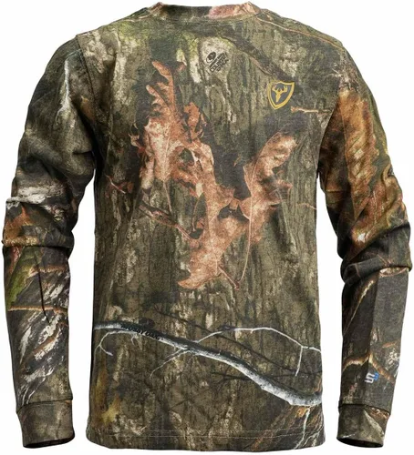 Vista 7 de Camisa de manga larga juvenil de algodón fusionado de la serie Shield, camisa de camuflaje para jóvenes Mo Bottomland Original