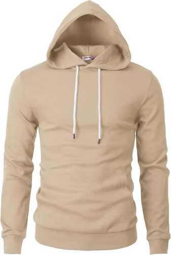 Vista 27 de H2H Sudadera con Capucha Tipo Pullover para Hombre, Ligera, de Manga Larga, con Bolsillo Canguro, Ajuste Ceñido, Básica, Casual, Suéter
