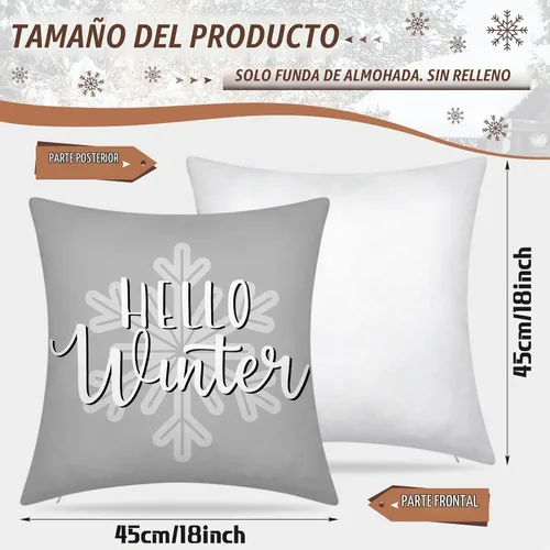 Vista 2 de Peryiter - 9 fundas de almohada de invierno de 18 x 18 pulgadas