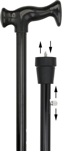 Vista 5 de Black Adjustable Orthopedic Walking Cane for Men & Women – Stylish Comfort Handle, and Attractive Design for Reliable Daily Support Punta de hielo