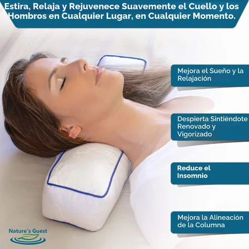 Vista 2 de Nature's Guest Almohada cervical ajustable para dormir, alivio del dolor de cuello, soporte de columna vertebral, viajes, soporte de piernas