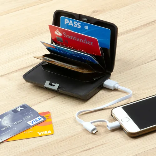 Vista 2 de Tarjetero con Bloqueo RFID y Power Bank Sbanket InnovaGoods