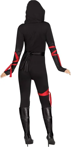 Vista 3 de Disfraz sexy Ninja Warrior para mujer Negro