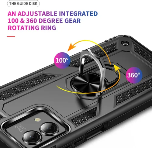 Vista 3 de Funda para Moto G Stylus 2023 5G en coche, soporte de anillo de metal, armadura anti caída completa, material de TPU + PC para Moto G Stylus 2023 5G