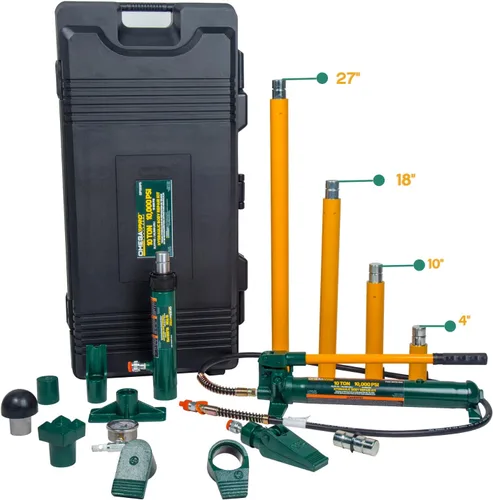 Vista 5 de Omega Pro Kit de reparación de colisión hidráulica - Carrocería portátil de 10 toneladas para reparación de carrocería de automóvil, garaje