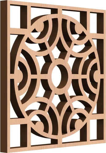 Vista 45 de Walton Paneles de pared decorativos de madera con calado, pequeños, 11 3/8 pulgadas de ancho x 11 3/8 pulgadas de alto x 1/4 pulgadas de alto, nogal