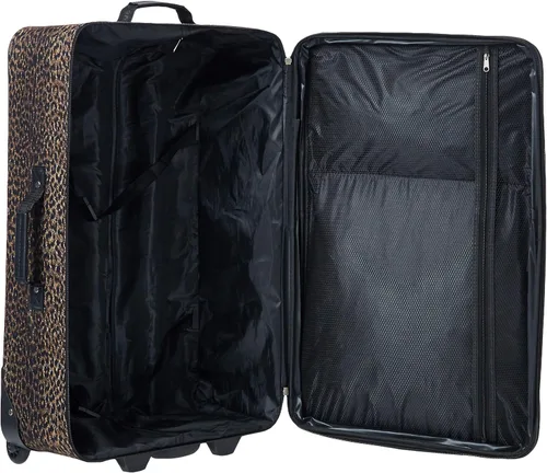 Vista 5 de Rockland Jungle Softside Juego de maletas verticales, Leopard), F125-LEOPARD