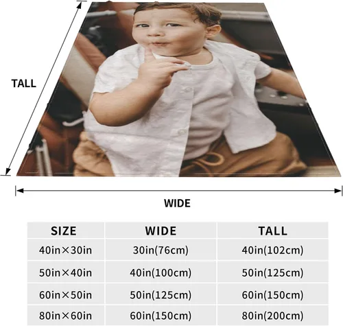 Vista 3 de Manta personalizada con fotos, texto, mantas personalizadas para adultos y niños, manta personalizada con imágenes para amor, boda, cumpleaños