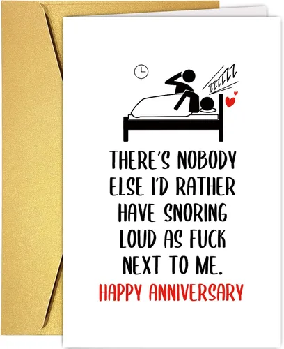 Vista 8 de Supoeguk Divertida tarjeta del día del padre para marido, tarjeta feliz del día de la madre para esposa, tarjeta de aniversario humorística