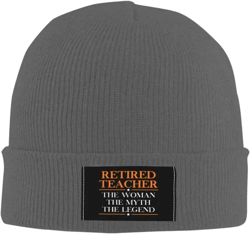Vista 2 de Retired Teacher - The Woman is The Myth The Legend Knit Beanie Hats for Women Men Winter Hats Skull Cap