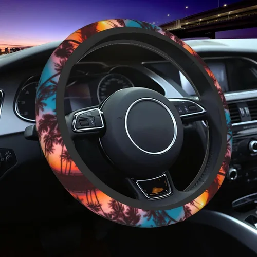 Vista 31 de Funda para Volante de Azulejos Mexicanos Coloridos Accesorios de Automóvil Lindos para Mujeres Niñas Femenino Universal 15 Pulgadas Neopreno