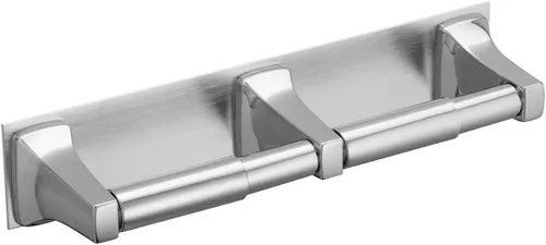 Vista 2 de Moen Donner Chrome Commercial In-Line Soporte de papel higiénico de doble rollo para montaje en pared, R5580