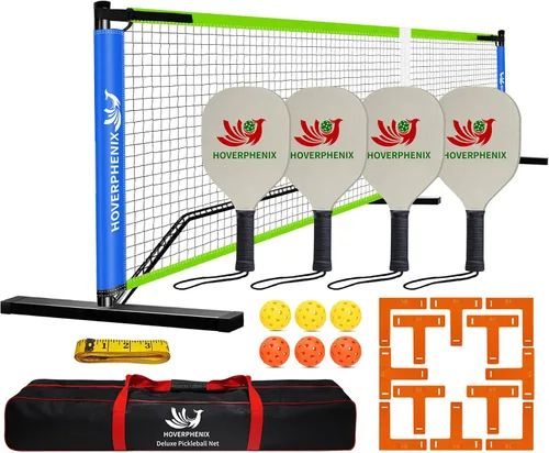 Vista 8 de Portable Pickleball Net Set, 22FT Pickle Ball Net with Paddle Set of 4 Regulation Size Net, Weather Resistant Steel Frame, Outdoor Pickleballs and