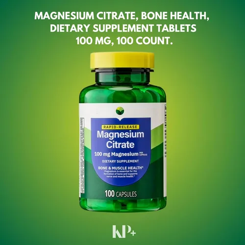 Vista 4 de KP+ Magnesio Citrato de magnesio 100 mg Apoyo a la salud ósea y muscular Cápsulas de liberación rápida 100 unidades Suplemento dietético