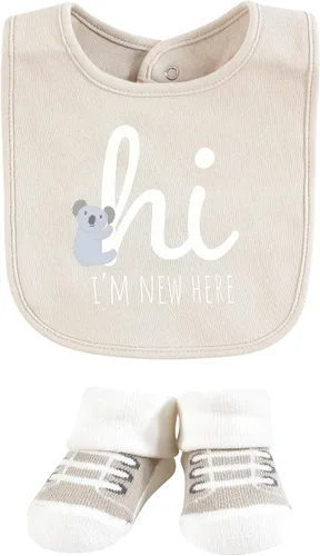 Vista 152 de Hudson Baby Conjunto de babero y calcetines unisex de algodón para bebé