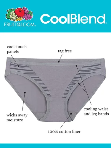Vista 4 de Fruit Of The Loom pack de 4 bombachas de algodón elastizado para mujer