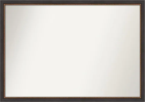 Vista 200 de Amanti Art Espejo de baño negro para sobre el fregadero, 23 x 23 pulgadas, espejo cuadrado negro Ashton, marco de madera tradicional mediano, se