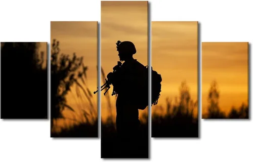 Vista 35 de Arte de pared para sala de estar, imágenes de la bandera estadounidense, impresión en lienzo, arte de pared militar de Estados Unidos de la Segunda