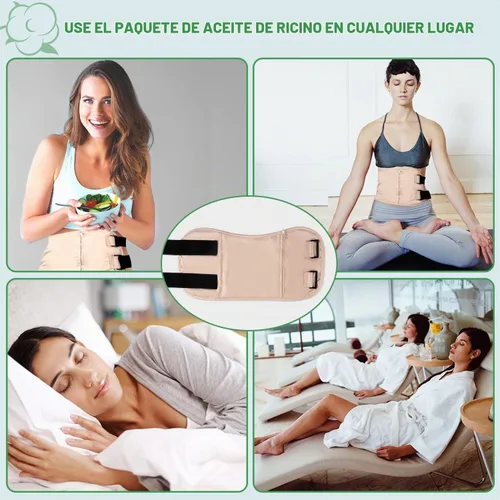 Vista 7 de DEROWN Paquete de aceite de ricino, menos desorden, algodón orgánico e impermeable PUL, kit de masaje reutilizable con diseño antifugas
