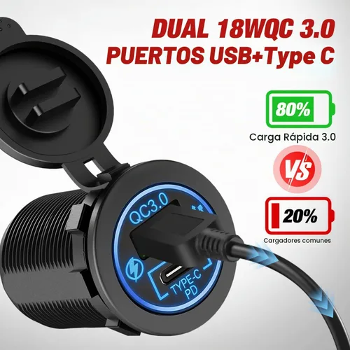 Vista 5 de Nilight QC 3.0 Cargador USB y Enchufe de Encendedor de Cigarrillos Precableado 12V-24V para Coches y Camiones