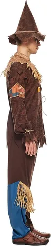 Vista 5 de EraSpooky Disfraz de espantapájaros para hombre, kit de mago de paja de Halloween de lujo