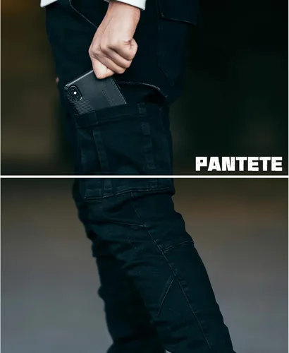 Vista 4 de Pantete Pantalones de mezclilla ajustados para hombre 7 bolsillos elásticos ajustados estilo lápiz Nova Fashion