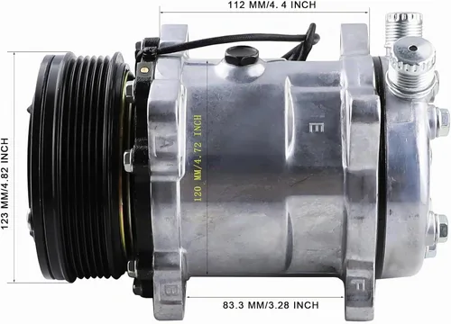 Vista 3 de Compresor universal del A/C 6PK embrague SD 508 5H14 R134A correa serpentina 12V