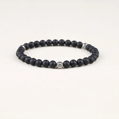 Vista 3 de GAVU Pulsera de cristal con cuentas de piedra Fleur De Lis