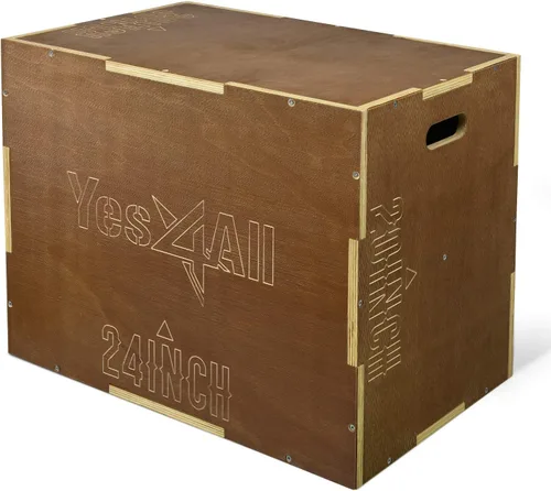Vista 11 de Yes4All Plyo Box, 3-in-1 Wooden Box Jump for Home Gym, Lunges, Squats, Dips