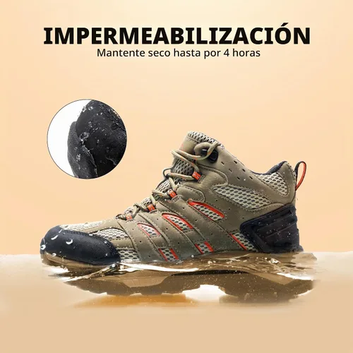 Vista 5 de NORTIV 8 Botas de senderismo ligeras para mujer Marrón/Naranja