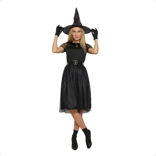 Vista 7 de Jason Party Disfraz de bruja malvada para mujer, vestido de cosplay de mago de Halloween