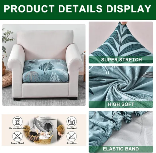 Vista 4 de CRFATOP Fundas elásticas de cojín de repuesto para sofá, fundas de asiento de sofá impresas, lavable, extraíble, protector de muebles individual