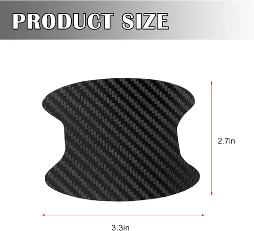 Vista 2 de kingsea 4 protectores contra arañazos para manija de puerta de automóvil, textura magnética extraíble de fibra de carbono 3D, textura de fibra